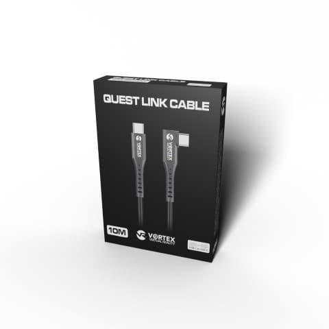 VORTEX VR 10m USB-C – USB-C Nopea Kaapeli Meta Quest 2/3/3S – Oculus Link, SteamVR & SideQuest-yhteensopiva, Joustava VR PC-kaapeli