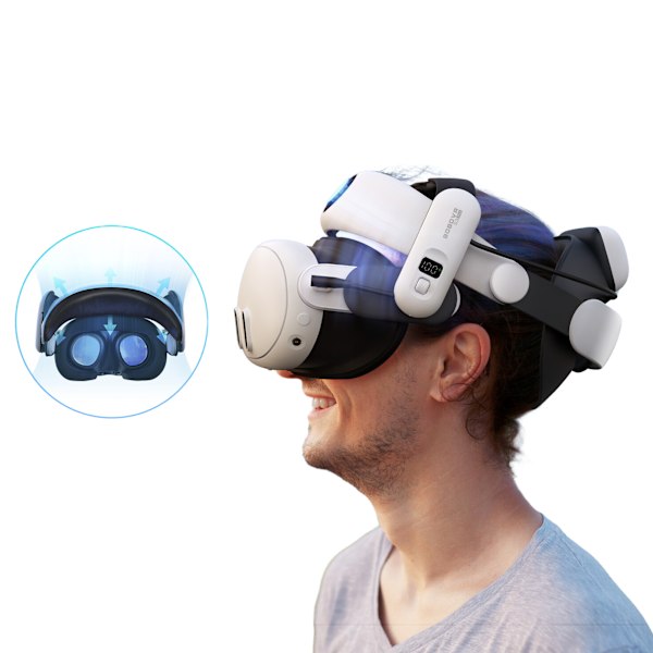 BOBOVR S3 Pro| Hihna ja akku Meta Quest 3S & Quest 3:lle.