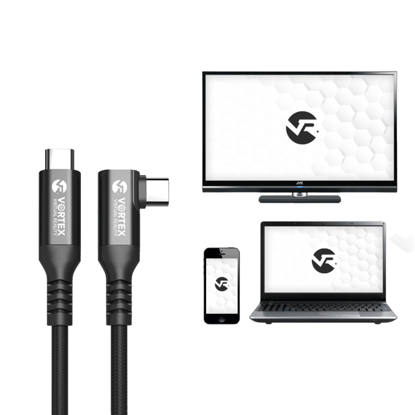 VORTEX VR 5m USB-C-kabel til Meta Quest Link – Højhastigheds 5 Gbps dataoverførsel til Quest 3S, Quest 3, Quest 2 & Oculus Quest 1