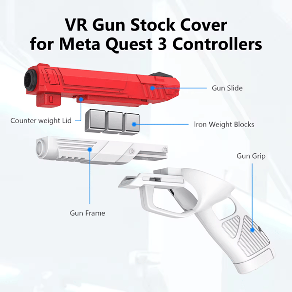 Controller gun replica 2.0 | til Meta Quest 3, 3S
