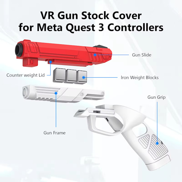 Controller pistol replika 2.0 | för Meta Quest 3, 3S
