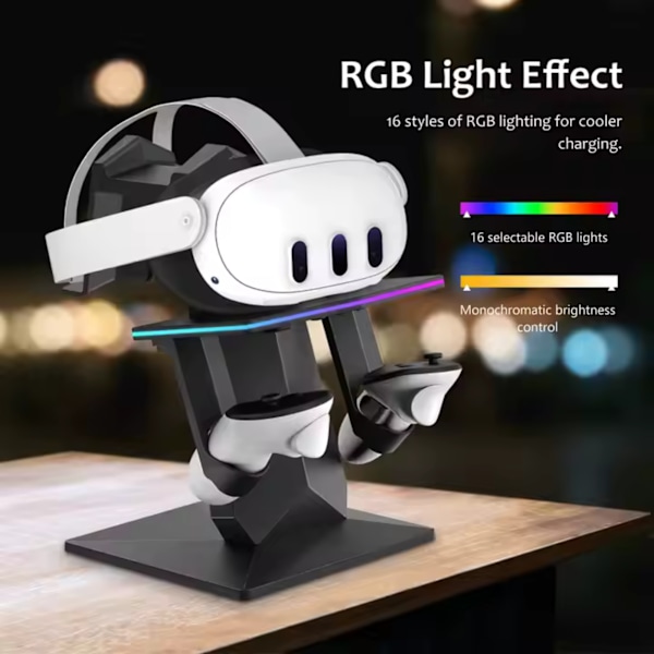 RGB-laddningsställ | för Meta Quest 3S/3/2