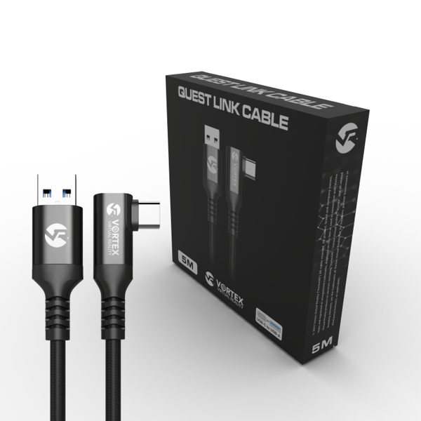 VORTEX VR 5m USB-A til USB-C-kabel for Meta Quest Link – Høyhastighetsdata 5 Gbps for Quest 3S, Quest 3, Quest 2 & Oculus Quest 1