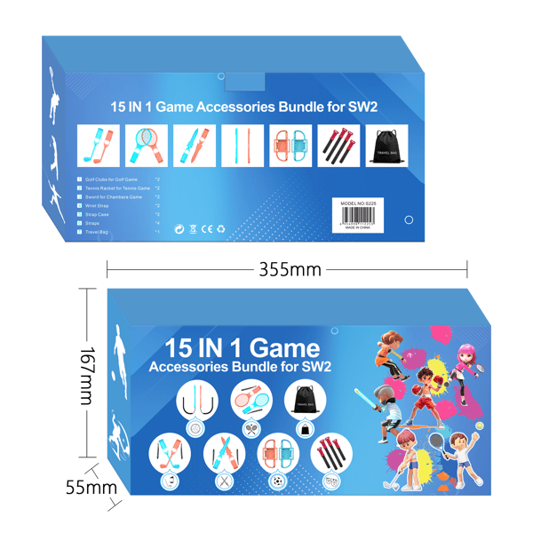 15in1 Sports Gaming Accessory Kit til Nintendo Switch 2