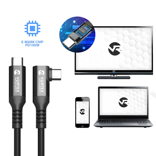 VortexVR-kabel 5m 10 GBPS PD100W (Fast charging) USB-C till META QUEST LINK / OCULUS LINK