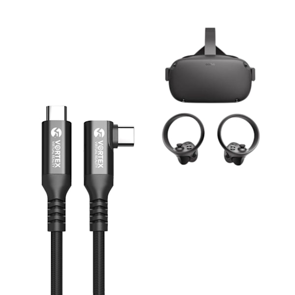 Oculus Link VortexVR-kabel 3 m + fastgørelsesanordning | USB-C | til Oculus Quest 2 (eller Quest 1) | SteamVR | SideQuest