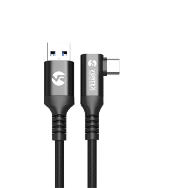 Oculus Link-kabel VortexVR 3m + fästelement | USB-A | till Quest 3 (eller Quest 2) | SteamVR | SideQuest