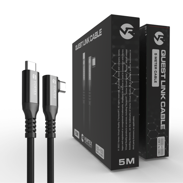 VORTEX VR 5m USB-C-kabel til Meta Quest Link – Højhastigheds 5 Gbps dataoverførsel til Quest 3S, Quest 3, Quest 2 & Oculus Quest 1