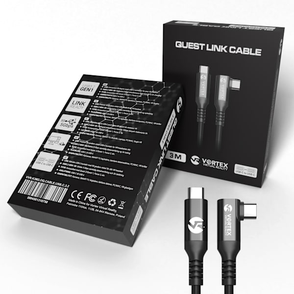 3 metrin kaapeli VortexVR USB-C:stä Meta Quest Linkiin | Quest 3S:ään Quest 3 Quest 2:een