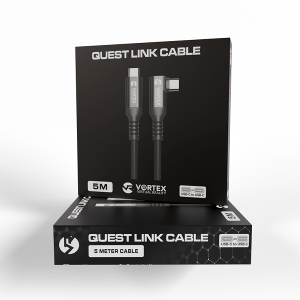 VORTEX VR 5m USB-C-kabel för Meta Quest Link – Hög hastighet 5 Gbps dataöverföring för Quest 3S, Quest 3, Quest 2 & Oculus Quest 1