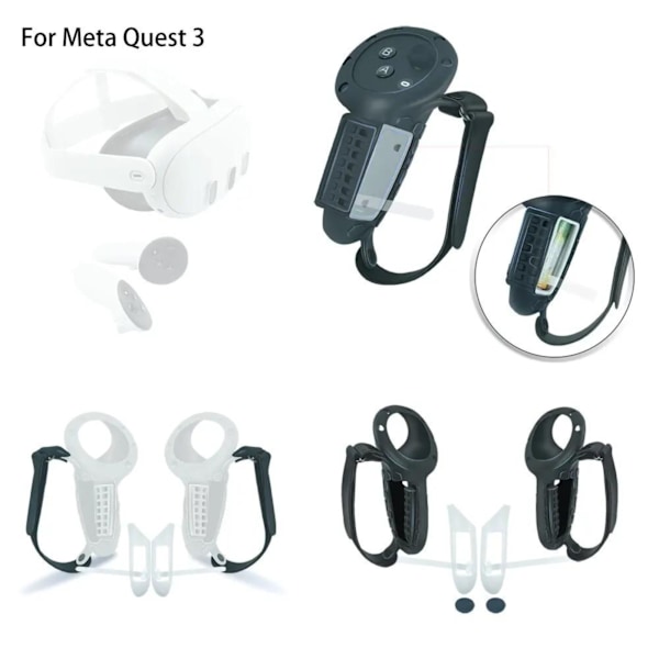 Silikone controller-cover med batteriåbning Sort | til Meta Quest 3 & 3S
