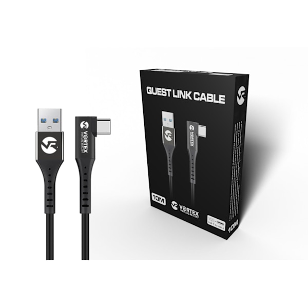 10 metrin kaapeli VortexVR USB-A:sta Meta Quest Linkiin | Quest 3S:ään Quest 3 Quest 2:een