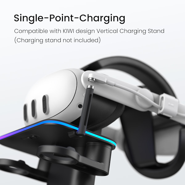 Huvudrem med batteri -Single-Point-laddning SPC| KIWI DESIGN Meta Quest 3S & Quest 3