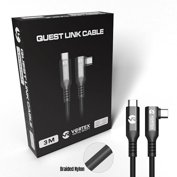 3 metrin kaapeli VortexVR USB-C:stä Meta Quest Linkiin | Quest 3S:ään Quest 3 Quest 2:een