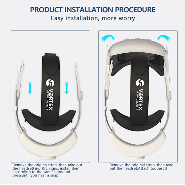 Head Strap Elite Strap med 8000 mAh batteri | til Meta Quest 3S & Quest 3