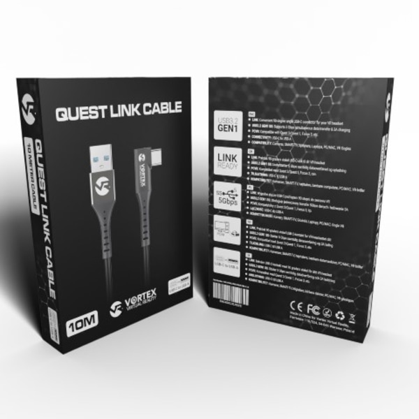 10 m kabel från VortexVR USB-A till Meta Quest Link | till Quest 3S Quest 3 Quest 2