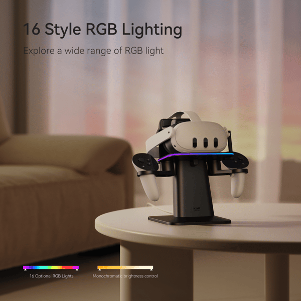 RGB-laddningsställ för Meta Quest 3S, 3 | KIWI DESIGN &amp; META