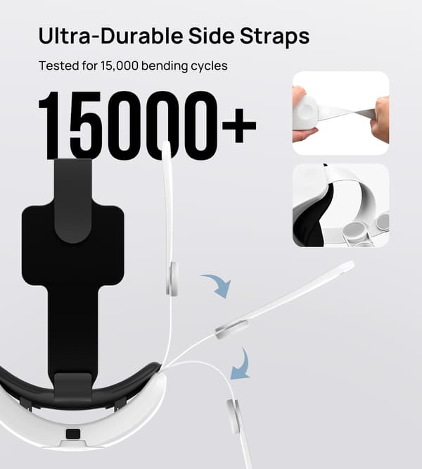 Head Elite -stropp og 8000 mAh batteri + hodetelefoner | Meta Quest 3
