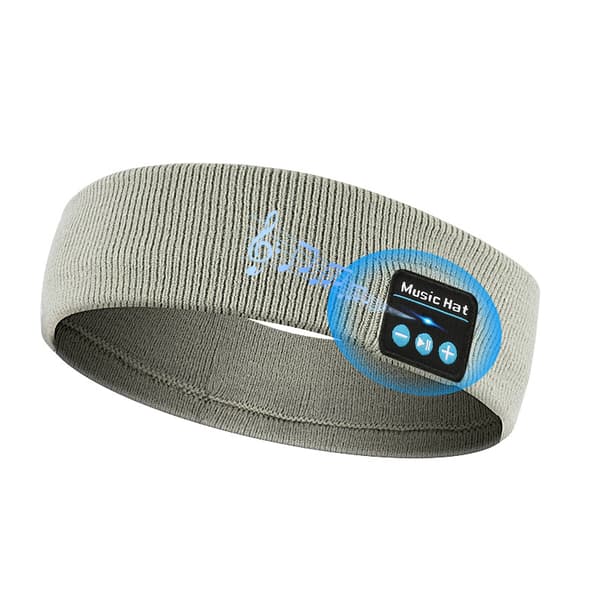 Bluetooth Sportshodetelefoner Søvnmaske Trådløst Bluetooth Musikkpannebånd Grå