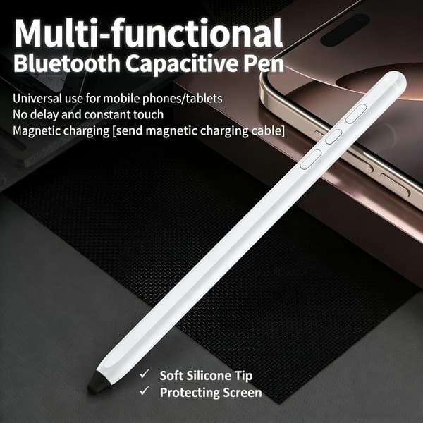 Universal stylus för iPad (A16) 2025 (11:e generationen), med anti-misstryckfunktion (med Bluetooth) Vit