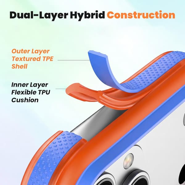 Fodral för iPhone 18 Pro, magnetiskt 360° roterande stöd, bikakeutskuren baksida orange orange