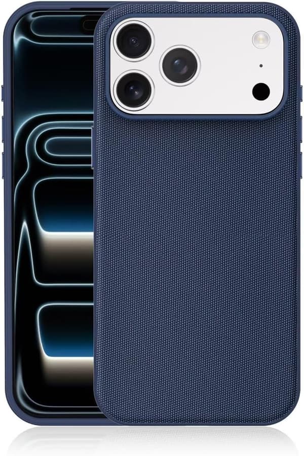 Deksler til iPhone 18 Pro, førsteklasses vevd tekstur, fallsikker og støtabsorberende mørkeblå dark blue