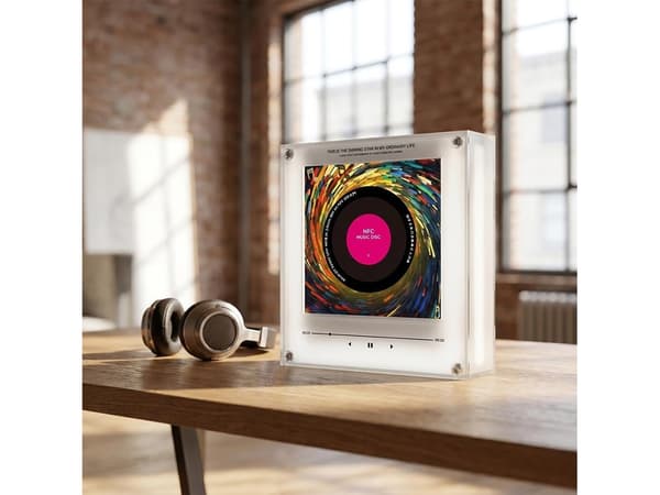 NFC-kylskåpsmagneter med högtalare och musikskivor, programmerbara RGB-ljudmoduler