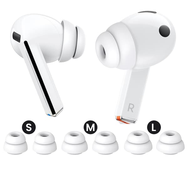 Silikone ørepropper med støvnet til Galaxy Buds 3 Pro / Buds 4 Pro, (S/M/L), 23 par White