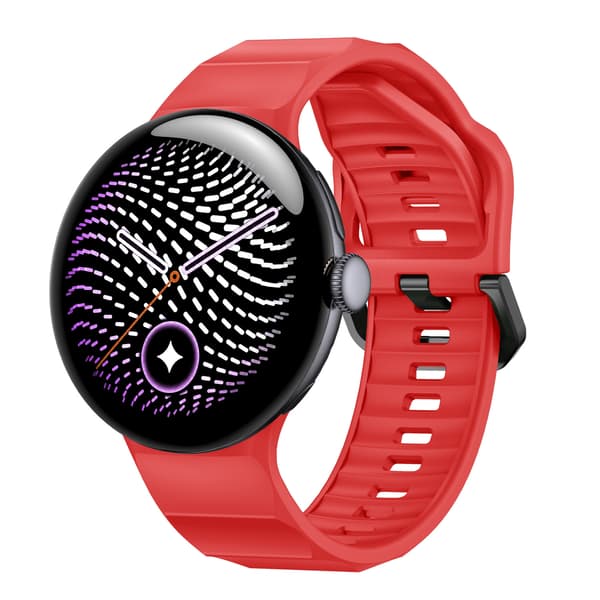 Bølgeformet silikonerem til Google Pixel Watch 5 (45mm) Rød Red