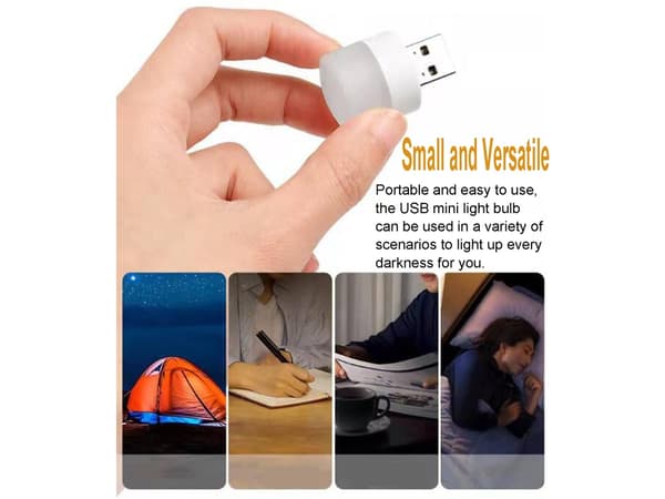 USB Mini LED Natlampe, Varmt Hvidt -
