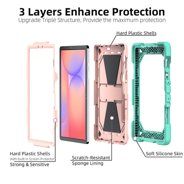 Etui til 11-tommer Galaxy S10FE (2025), faldresistent PC og silikone materiale Black