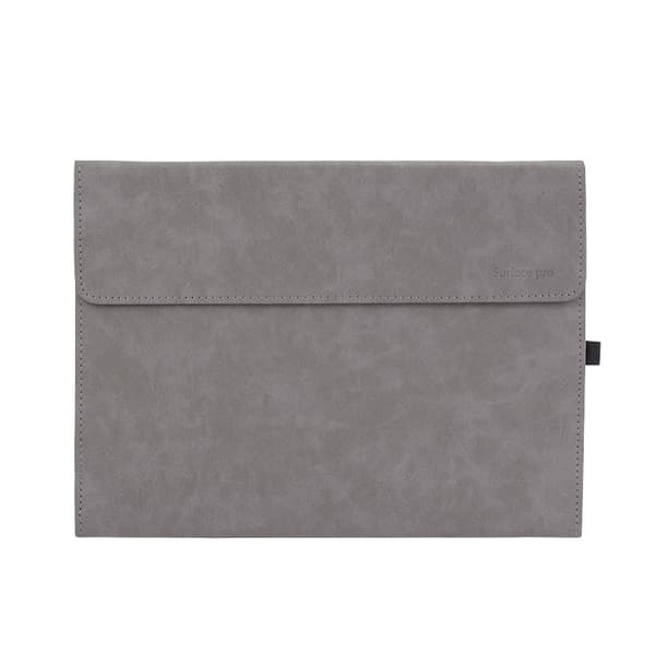 Fodral för Microsoft Surface Pro 2025-12 tum, PU-läderskal Grå