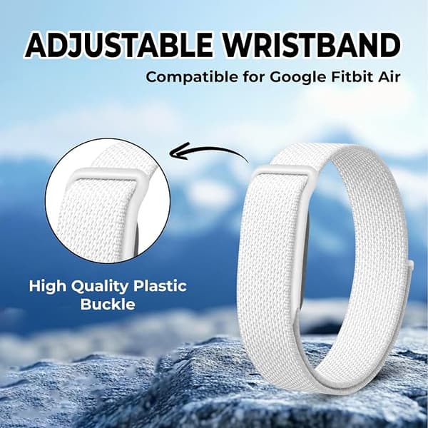 Strækbar vævet nylon erstatningsrem til Google Fitbit Air, let svedafvisende blå Blue