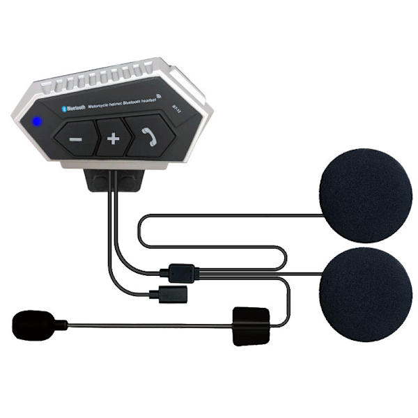 Bluetooth Stereo Motorcykelhjelm Intercom (Sølv)