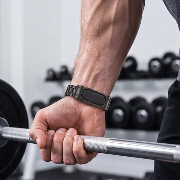 Tre-länkad stålmetallrem för Google Fitbit Air, hudvänlig och hållbar silver Silver