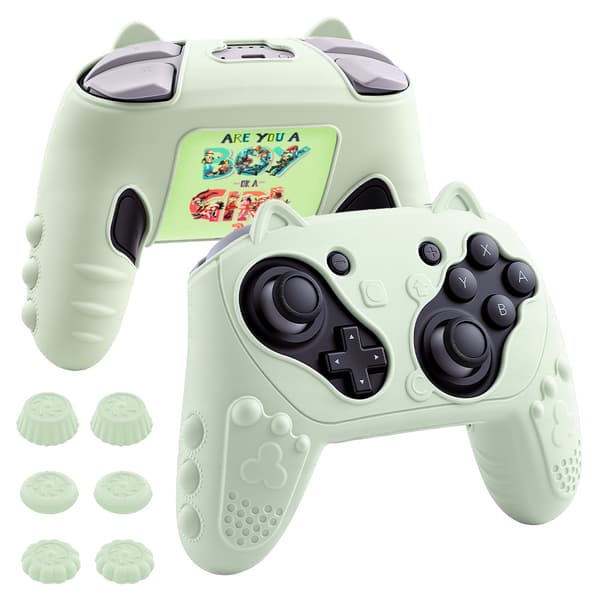 Skal till Switch 2 Pro-kontroller – inkluderar 6 tumgrepp, grön green