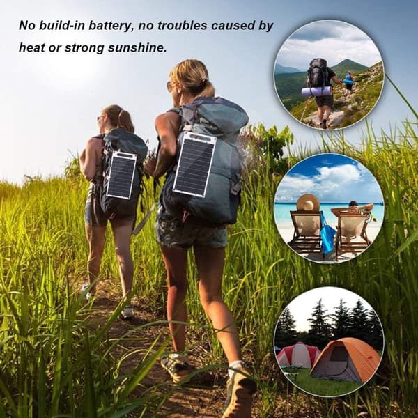Bærbar soloplader med USB-interface, velegnet til mobiltelefoner og camping