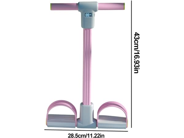 Elastisk modstandsbånd med pedal, 6 rør, til Pilates-træning lilla purple
