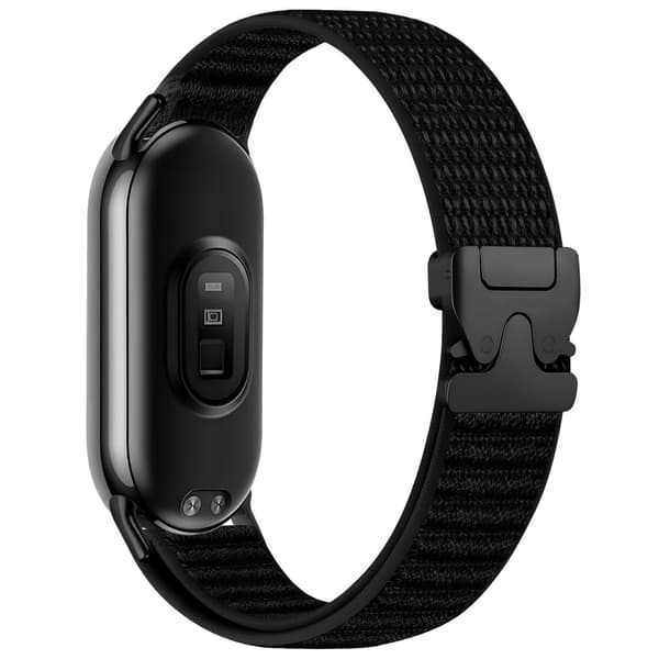 Nylon armbånd kompatibelt med Xiaomi 10/9/8 universal elastisk urrem Sort