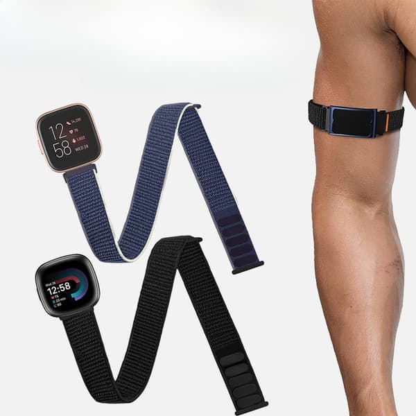Nylon Sportsurrem til Fitbit Versa 3, ankel/arm, elastisk red