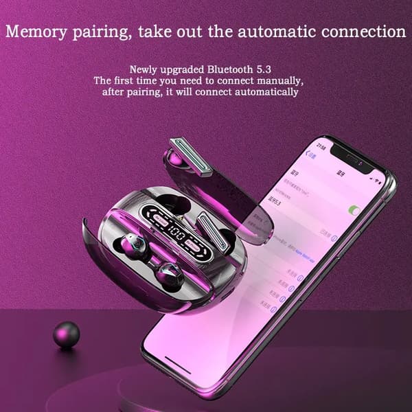 True Wireless Bluetooth-hörlurar M56 Bluetooth-headset parstil två par med touch digital display trådlös