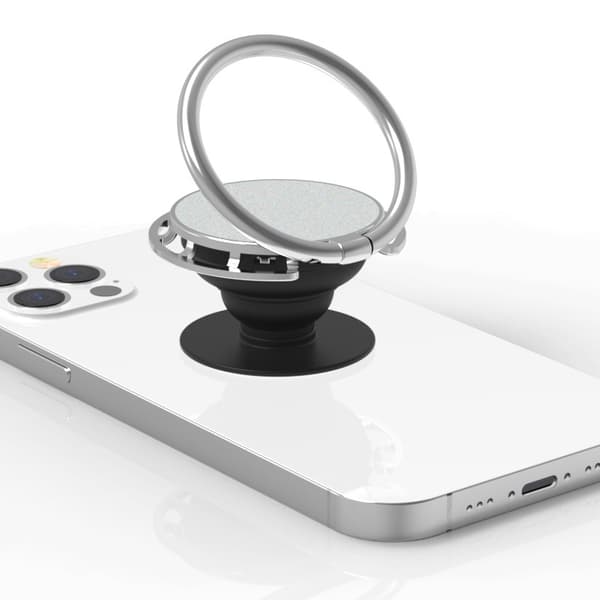 Infällbar mobiltelefonringhållare (silver)