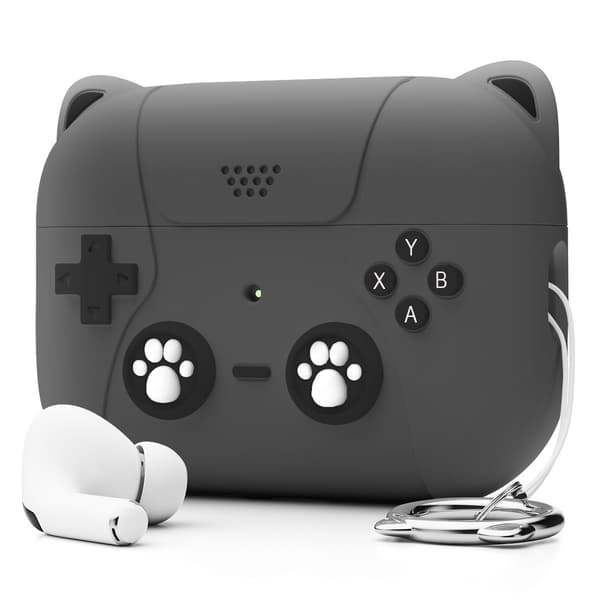 Silikoneetui til AirPodspro 2, katteøre design gray