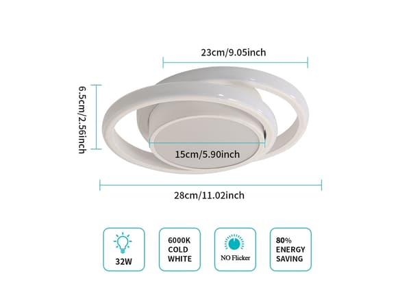 Moderne 32W Taklampe