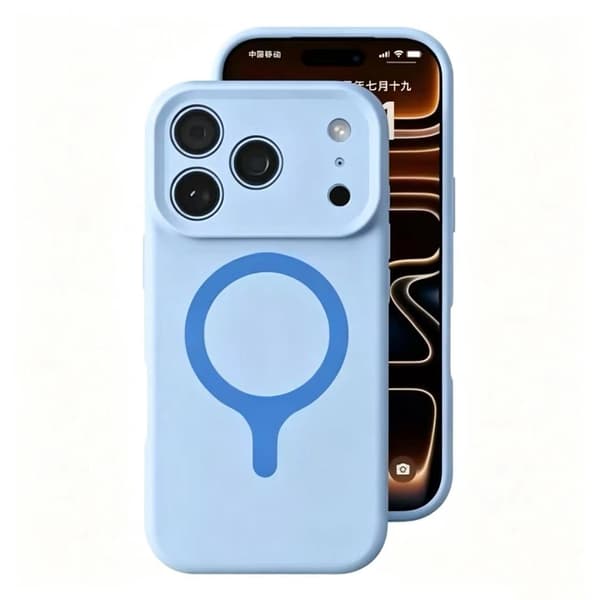 Fodral till iPhone 18 Pro, flytande silikon, MagSafe-kompatibel 【Precisionshål】 blå blue