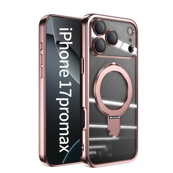 Fodral för iPhone 17 Pro, MagSafe-kompatibelt, med stativ Roséguld