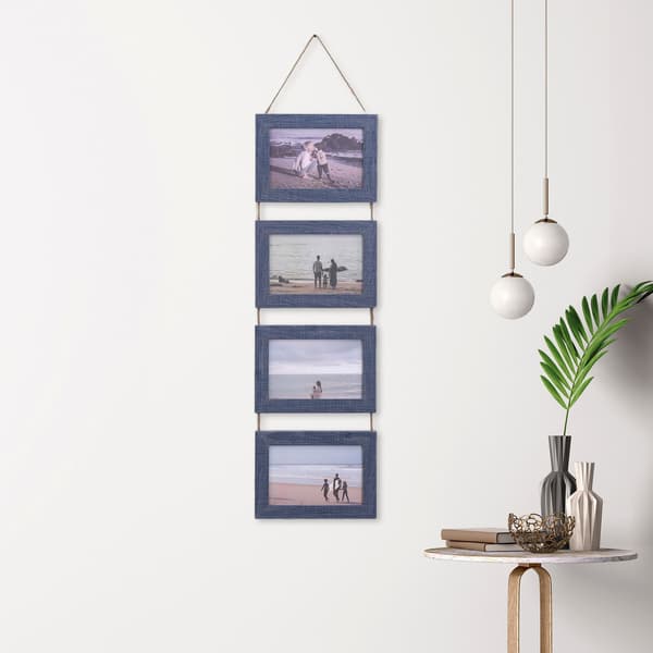 Hengende bilderamme, 4 tommer x 6 tommer, 4 stk blå Blue