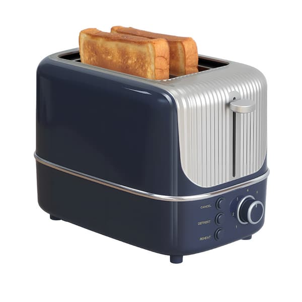 Brödrost, 2 skivor bröd, 740W, rostfritt stål Blå Blue