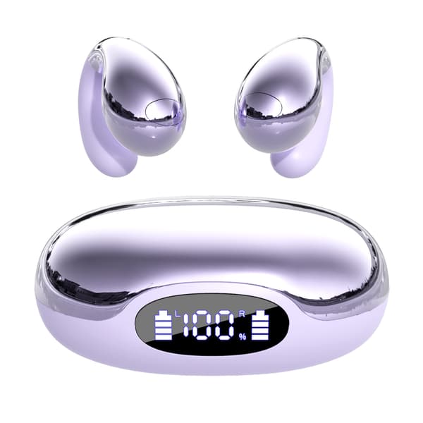 Trådløse Bluetooth-øretelefoner - Clip-on ørepropper, åben knogleledning design lilla