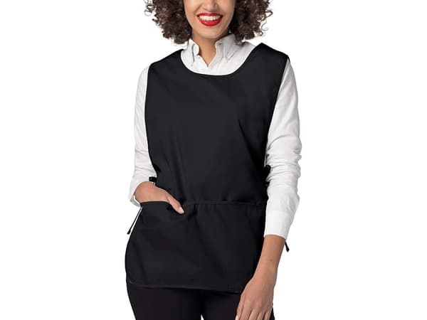 Unisex polyesterforklær, skulderbærestil, 2-pakning svart black